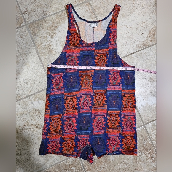 International Male Large Red Black Aztec Print Vintage Rare 90s Beach Step-Ins - Picture 4 of 5